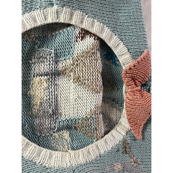 Vintage Storybook Berek? Chunky Pastel Princess Castle Sweater puff sleeve *Read - Picture 9 of 9